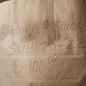 Details are on the bags. Most clothes still have tags.